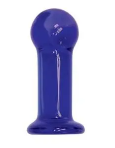 The 9's First Glass Indigo Anal Plug - Blue