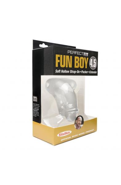 Fun Boy 4.5 Soft Hollow Strap-on - Packer - Extender - Clear