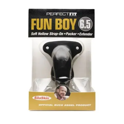 Fun Boy 6.5 Soft Hollow Strap-on - Packer - Extender - Black