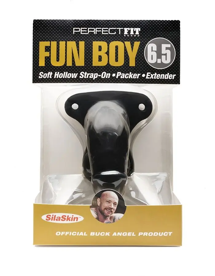 Fun Boy 6.5 Soft Hollow Strap-on - Packer - Extender - Black