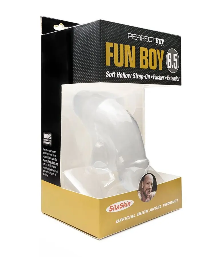 Fun Boy 6.5 Soft Hollow Strap-on - Packer - Extender - Clear