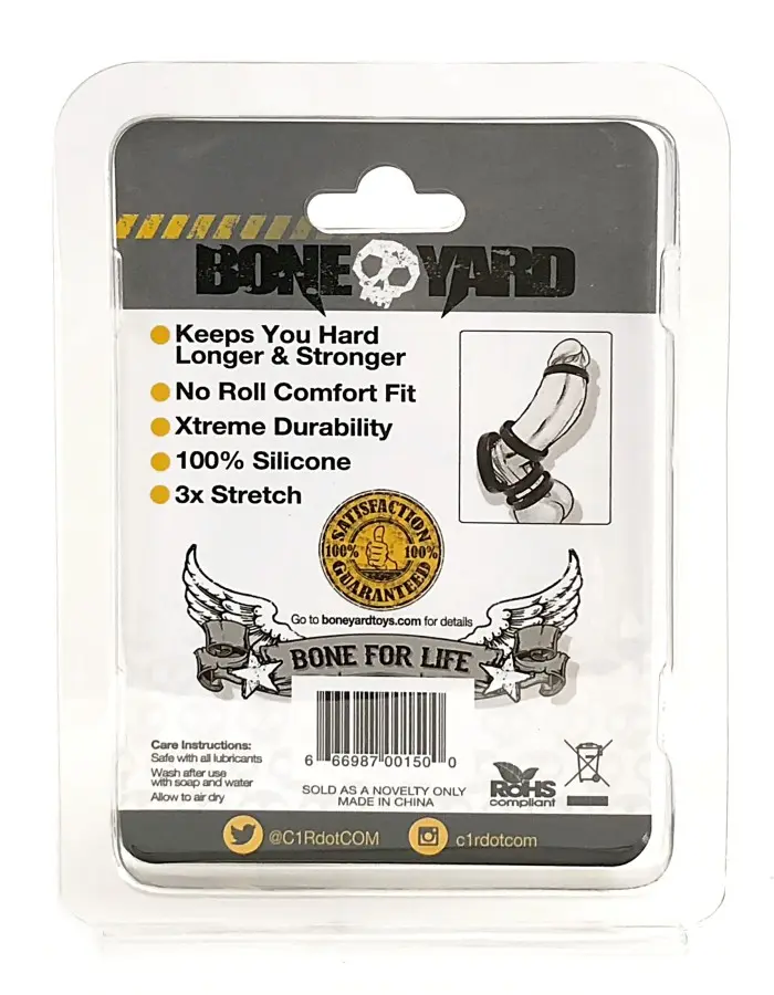 Boneyard Silicone Ring 50mm - Black