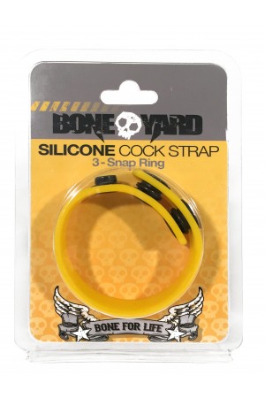 Boneyard Silicone Cock Strap 3 - Snap Ring - Yellow