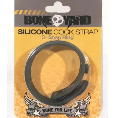 Boneyard Silicone Cock Strap 3-Snap Ring - Gray