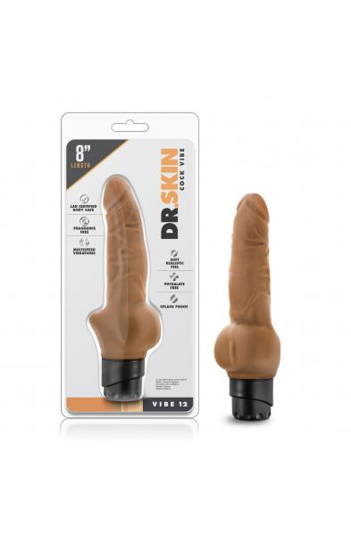 Dr. Skin - Cock Vibe 12 - 8 Inch Vibrating Cock - Mocha