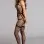 Sheer Crotchless Bodystocking W / Mock Garterbelt and Strapping Design - One Size - Black
