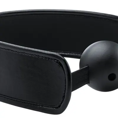 Brace Ball Gag W / Stretchable Strap - Black