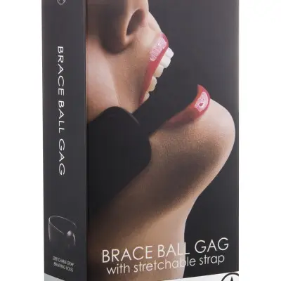 Brace Ball Gag W / Stretchable Strap - Black