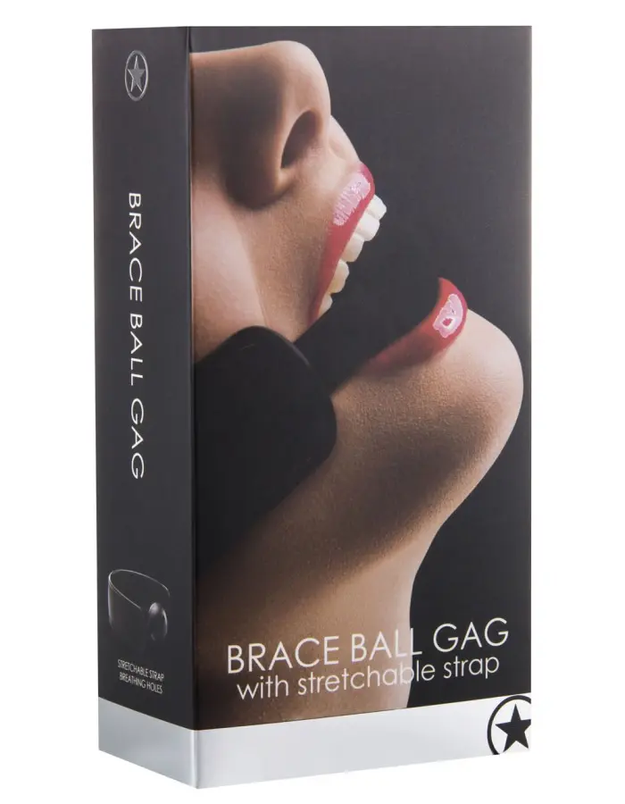 Brace Ball Gag W / Stretchable Strap - Black