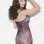 Halter Floral Pattern Chemise - One Size - Navy Blue