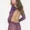 Open Back Long Sleeve Chemise - One Size - Purple