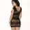 Floral Pattern Sleeveless Chemise - One Size - Black