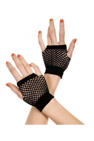 Thick Diamond Net Gloves - Black