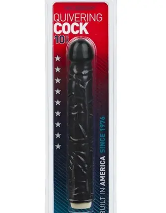 Quivering Cock 10 Inch - Black