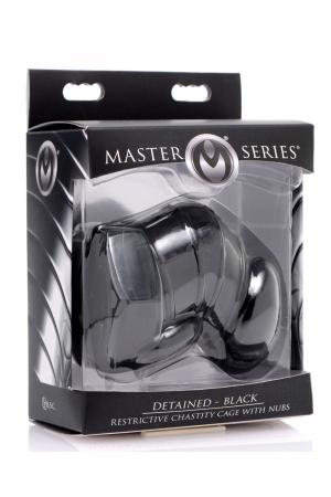 Master Series Detained - Black Restrictive Chastity Cage