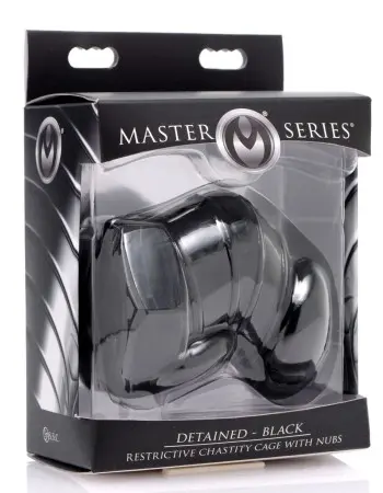 Master Series Detained - Black Restrictive Chastity Cage