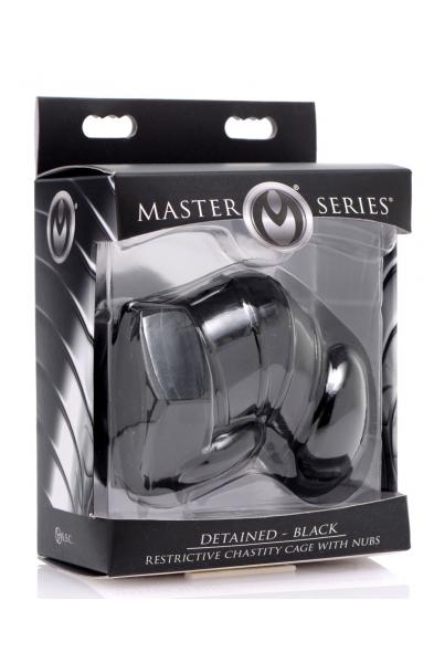 Master Series Detained - Black Restrictive Chastity Cage