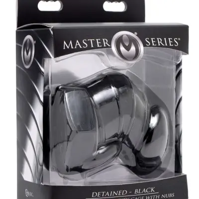 Master Series Detained - Black Restrictive Chastity Cage