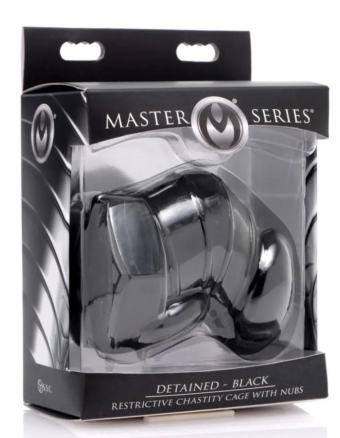 Master Series Detained - Black Restrictive Chastity Cage