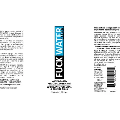 Fuck Water Clear 2oz Water Based Lubricant