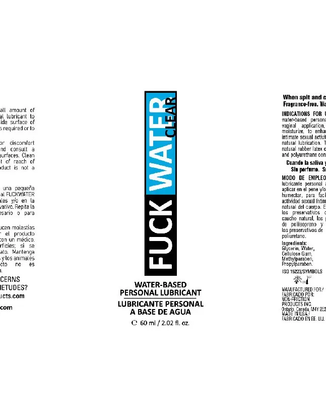 Fuck Water Clear 2oz Water Based Lubricant