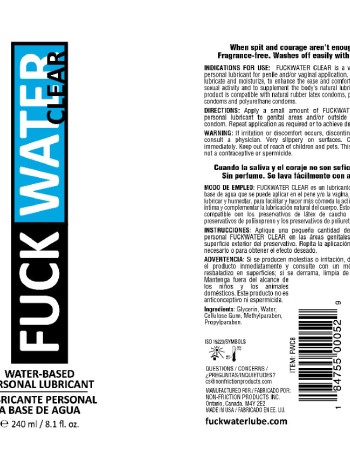 Fuck Water Clear 8.1oz Water Based Lubricant