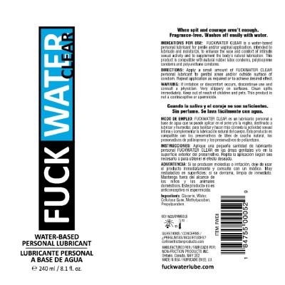 Fuck Water Clear 8.1oz Water Based Lubricant