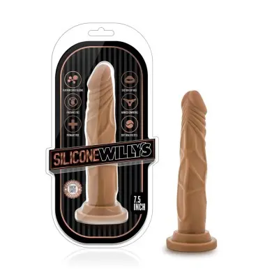 Silicone Willy's - 7.5 Inch Silicone Dildo - Mocha