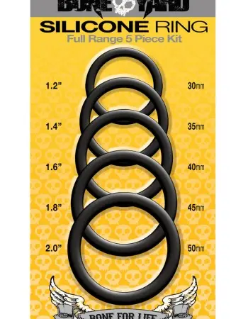 Boneyard Silicone Ring 5 Pc Kit - Black