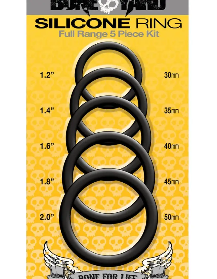 Boneyard Silicone Ring 5 Pc Kit - Black