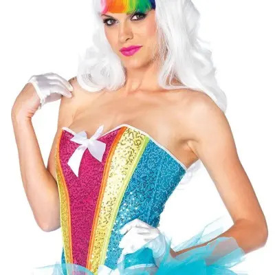 Rainbow Sequin Corset - Medium