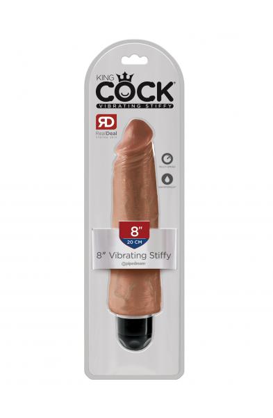 King Cock 8 Inch Vibrating Stiffy - Tan