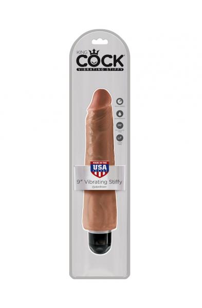 King Cock 9" Vibrating Stiffy - Tan