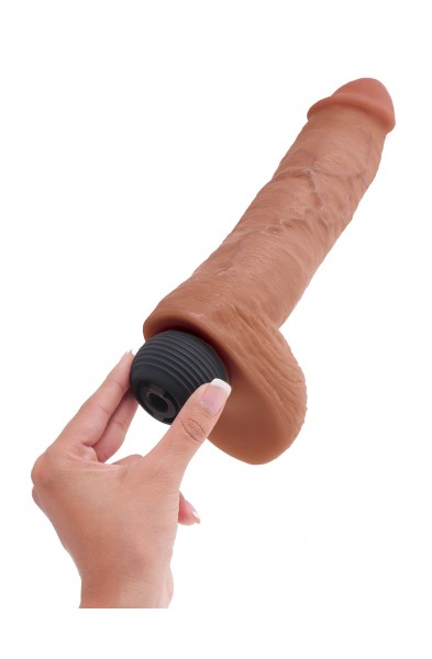 King Cock 8 Inch Squirting Cock With Balls -Tan