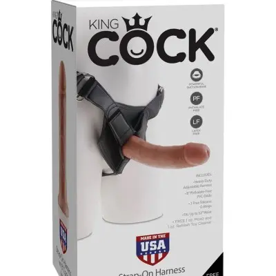King Cock Strap-on Harness With 8 Inch Cock - Tan