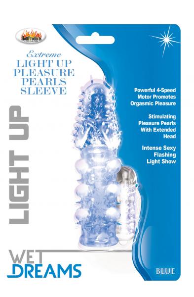 Light Up Extreme Pleasure Pearls Sleeve - Blue