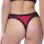 Satin Front High Leg Panty With Lace Edges and Mesh Back - Hot Pink - Small