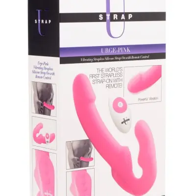 Urge Silicone Strapless Strap on With Remote - Pink
