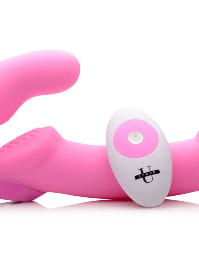Urge Silicone Strapless Strap on With Remote - Pink