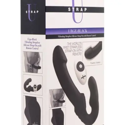 Urge Silicone Strapless Strap on With Remote - Black