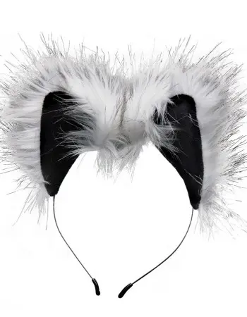 Grey Wolf Tail Anal Plug and Ears Set