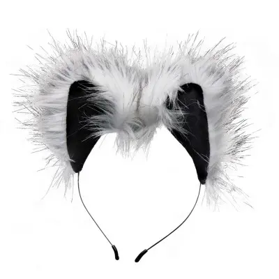 Grey Wolf Tail Anal Plug and Ears Set