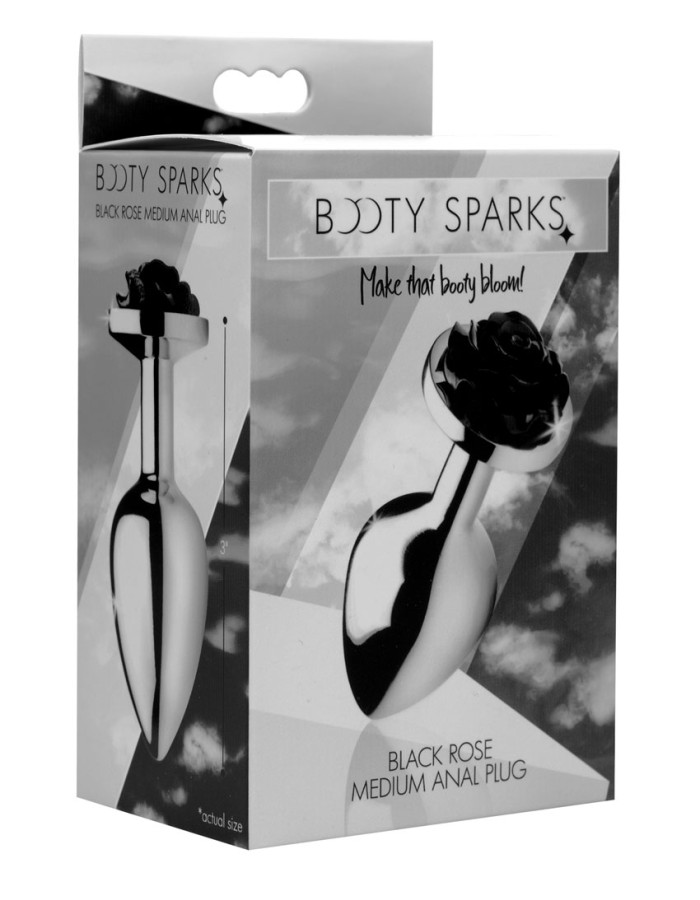 Black Rose Anal Plug - Medium
