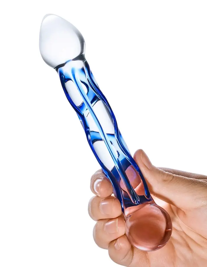 6.5 Inch Full Tip Textured Glass Dildo