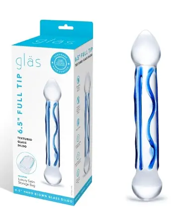 6.5 Inch Full Tip Textured Glass Dildo