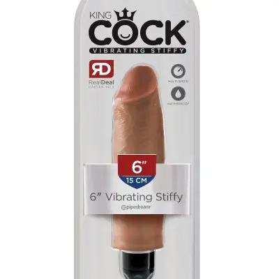King Cock 6 Inch Vibrating Stiffy - Tan