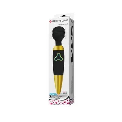 Pretty Love Body Wand With Led Light - Black and  Gold