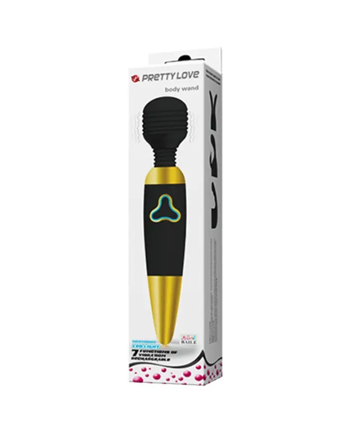 Pretty Love Body Wand With Led Light - Black and  Gold