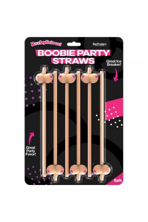 Boobie Straws 6 Pk - Flesh Color