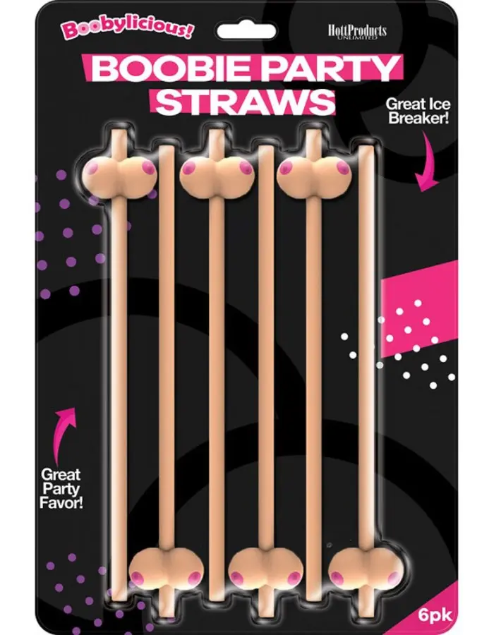 Boobie Straws 6 Pk - Flesh Color